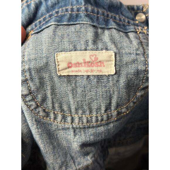 Vintage OshKosh bgosh Bib Overall Dress Girls Size 5 Denim Jean Cute - Picture 6 of 8